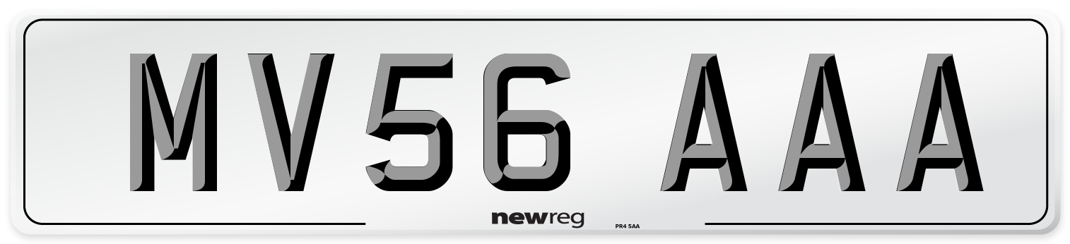 MV56 AAA Number Plate from New Reg